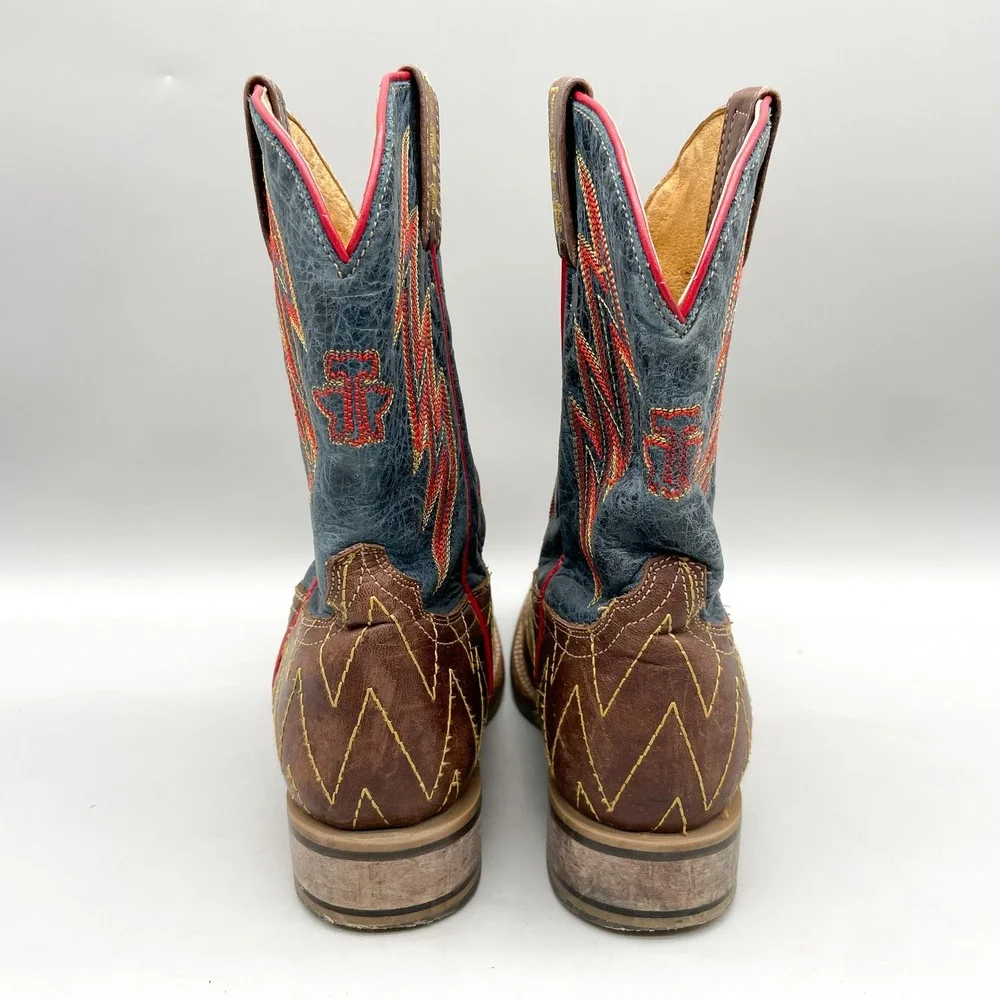 Tin Haul Kids 3 Lightning Fast Boys Western Cowboy Boots Brown Leather